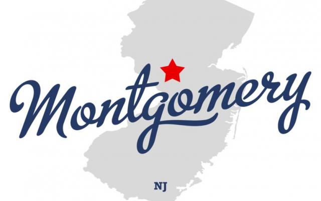 Map of New Jersey with Montgomery Township starred