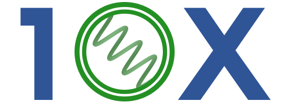 Green and blue 10X Project logo