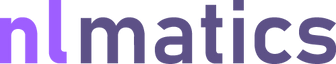 NLMatics logo is purple and black text spelling company name