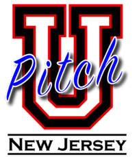 Black "U" with red outline, "Pitch" in blue text overlay