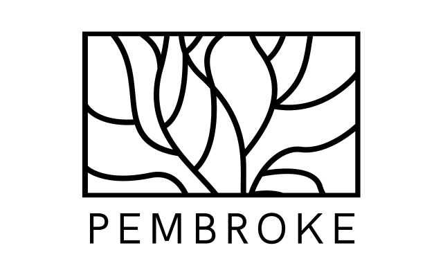 Pembroke logo text with image of connecting lines