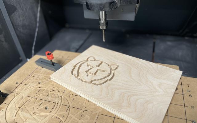 tiger image laser cut onto wood