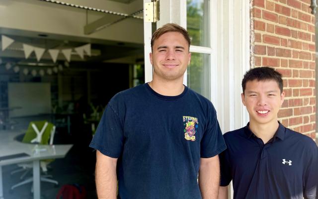 Will Beesley and Patrick Chen outside the Princeton Entrepreneurial Hub