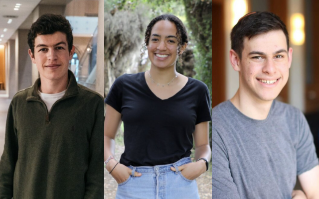 Headshots of Joseph Rubin ’22, Raya Ward ’22 and Ron Miasnik ’22