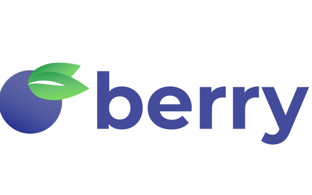 Logo for Berry the word and a blueberry
