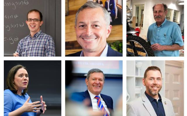 Six professors in grid of photos